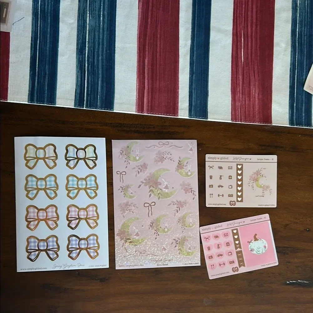 Simply Gilded Charming Pink and Beige Stationery Set mix sizes